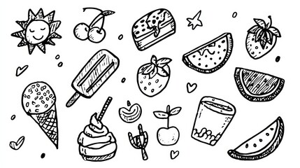 summer lines icon hand drawing vector illustration on white background.