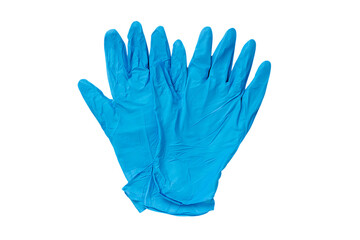 Fototapeta premium A pair of blue nitrile gloves.