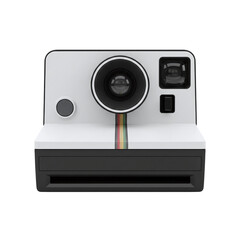 Vintage instant camera with rainbow stripe