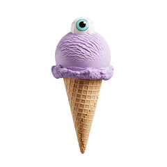 Halloween ice cream cone with eyeball candy