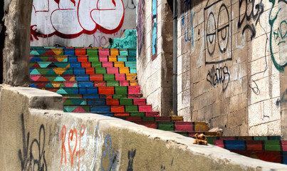 Pedestrian stairs in the center of old Amman