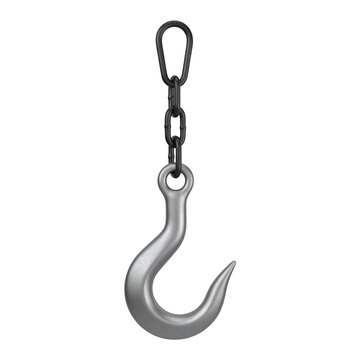 Metal crane hook on a chain