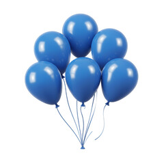 Isolated Blue Balloons Bunch Floating Party Celebration Decoration