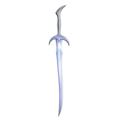 Elegant fantasy sword with curved blade