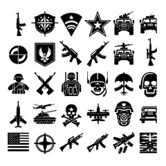 set of army accoutrements vector