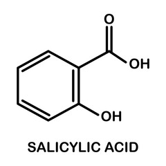 Fototapeta premium Chemical structure of salicylic acid or beta-hydroxy acid.