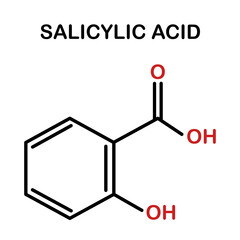 Chemical structure of salicylic acid or beta-hydroxy acid.