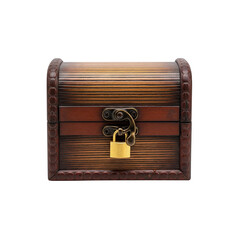 Locked wooden treasure chest