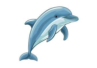 Fototapeta premium illustration: dolphin clipart isolated on white or transparent png