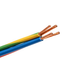 Fototapeta premium Isolated Transparent Background Electrical Cables Wires Copper Power