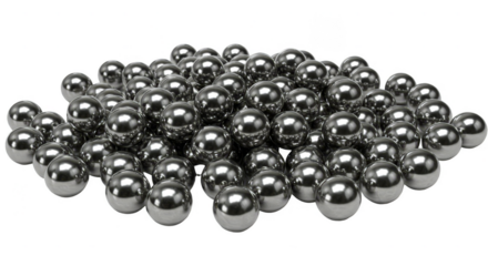 Isolated Pile of Shiny Metal Sphere Chrome Texture Transparent Background