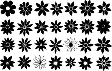 Collection of floral vector graphics.