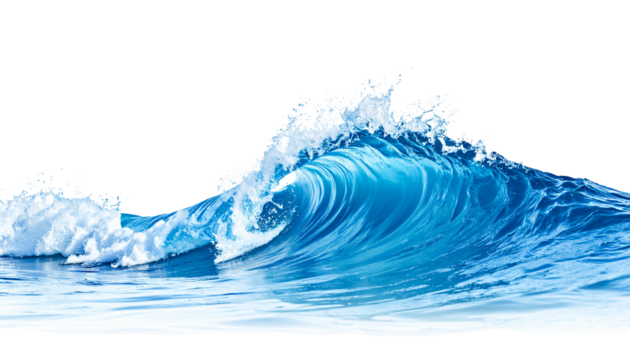 Realistic sea wave with dynamic motion and splashing png