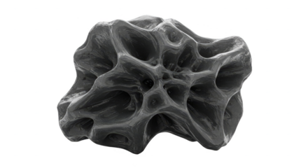 Isolated Porous Rock Stone Abstract Material Dark Rough Pumice Texture