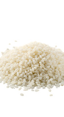 Isolated Pile of White Uncooked Rice Grain Food on Transparent Background