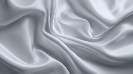 Obraz premium Silky smooth fabric folds in light gray tones create soft and elegant texture with gentle curves and delicate highlights, evoking calm and luxurious feeling