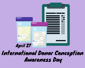 International Donor Conception Awareness Day, horizontal poster, banner or flyer about reproductive health