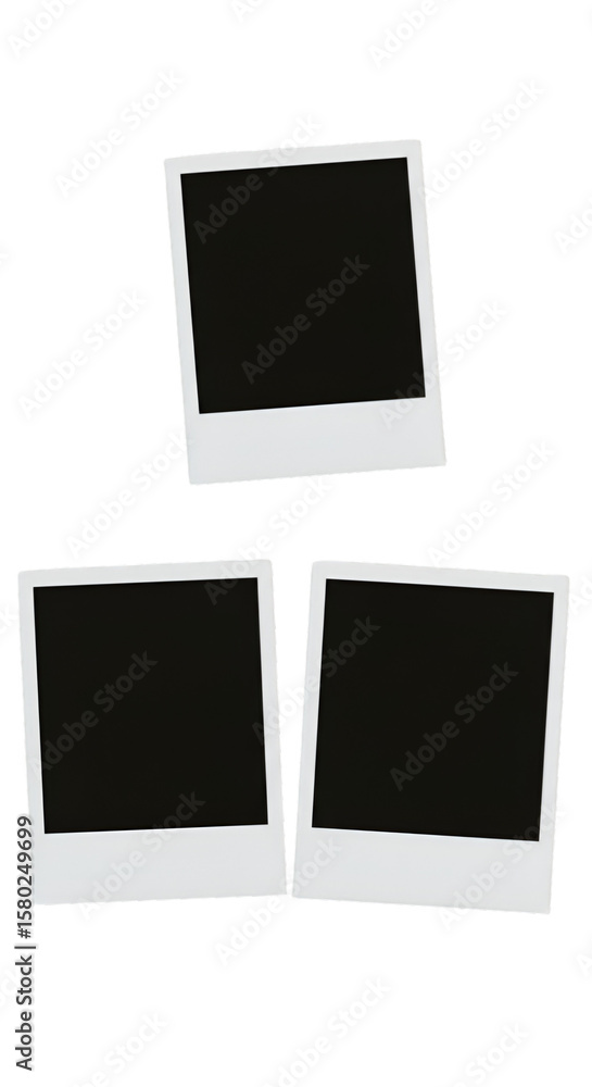 Poster isolated three photo frames arrangement on transparent background
