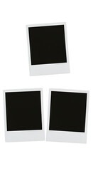 Isolated Three Photo Frames Arrangement On Transparent Background
