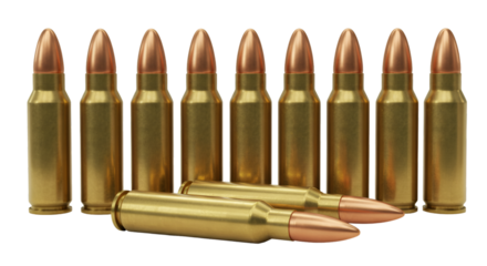 Isolated Transparent Background of Ammunition Cartridge Metal Bullet Weapon