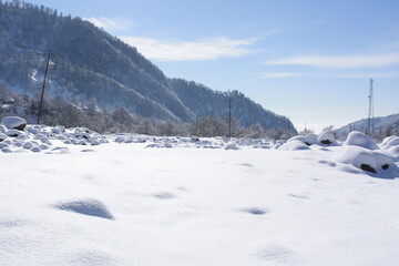 snow covered mountains