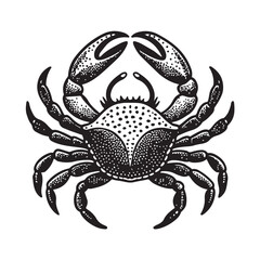 Dotwork Tattoo Style Crab Illustration