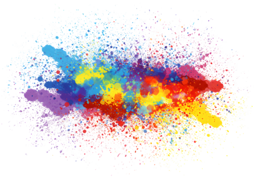Colorful Paint Splash Art Illustration with Watercolor Texture Background