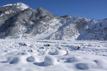 snow covered mountains