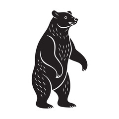 Minimalist Bear Silhouette Standing Upright