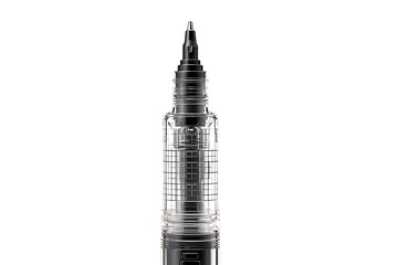 Close-up of a transparent pen's nib