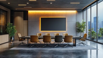 Modern Conference Room with Sleek Design Features and Professional Meeting Area