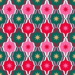 Luxury geometrical star seamless pattern design for Christmas and new year background