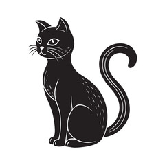 Minimalist Cat Silhouette Sitting by Window