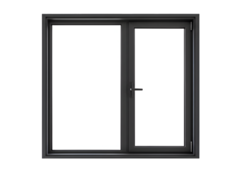 Isolated Png Door Window Frame with Glass Modern Gray Aluminium Frame