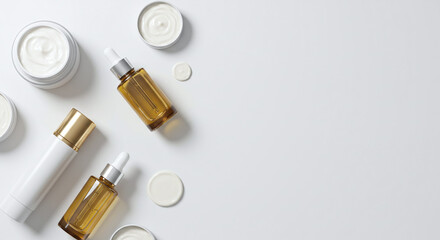 Premium Skincare Mockup: Beauty Products with Copy Space