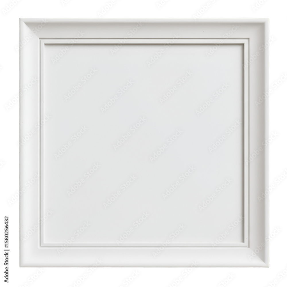Aufkleber isolated white square picture frame with border on transparent background
