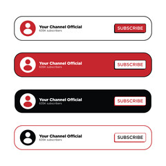 Fototapeta premium YouTube Subscribe Button Set Vector Design