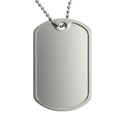 Isolated Metallic Dog Tag Emblem on Transparent Background