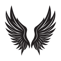 Minimalist Wings Silhouette in Black
