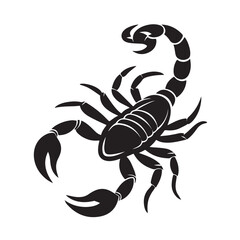 Minimalist Scorpion with Tail Silhouette
