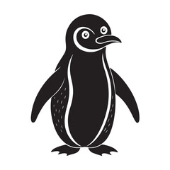 Cute Penguin Silhouette Standing Upright