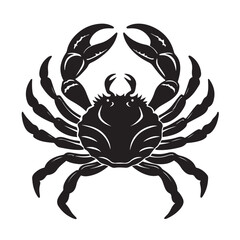 Crab Silhouette with Extended Claws