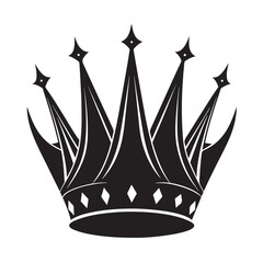 Royal Crown Silhouette with Pointed Tips