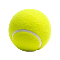 Isolated Yellow Tennis Ball Sports Equipment on Transparent Background