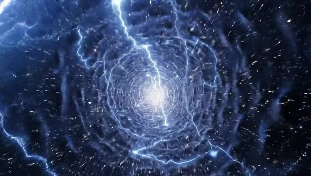 blue lightning rouned in hole