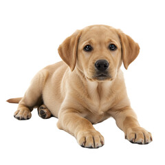 Obraz premium Isolated Transparent Background Portrait Of Golden Labrador Retriever Puppy