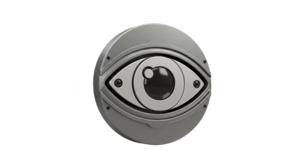 Metallic Eye Symbol Isolated Round Steel Vision Design Element