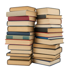 Fototapeta premium Isolated Transparent Background Stack Of Books Education And Reading