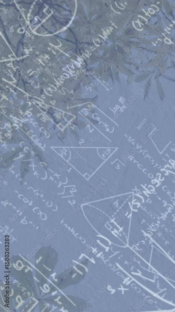 Poster animation of mathematics formulas on grey background