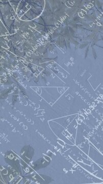 Animation of mathematics formulas on grey background